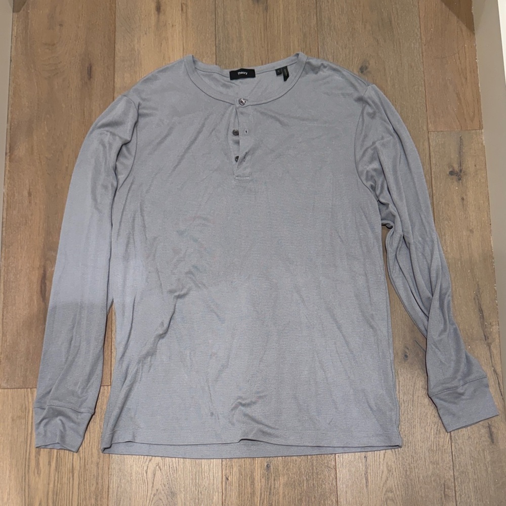Men's Gray Long Sleeve Henley by Theory